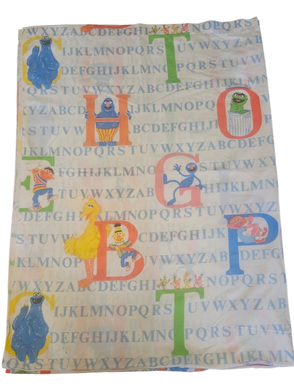Vintage Sesame Street ABC Twin Flat Sheet Muppets Alphabet Big Bird Ernie Grover
